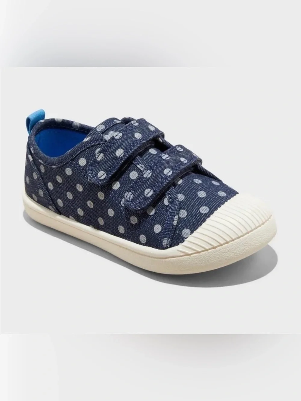 Cat & Jack Navy Polka Dot Hook-and-Loop Canvas Sneaker